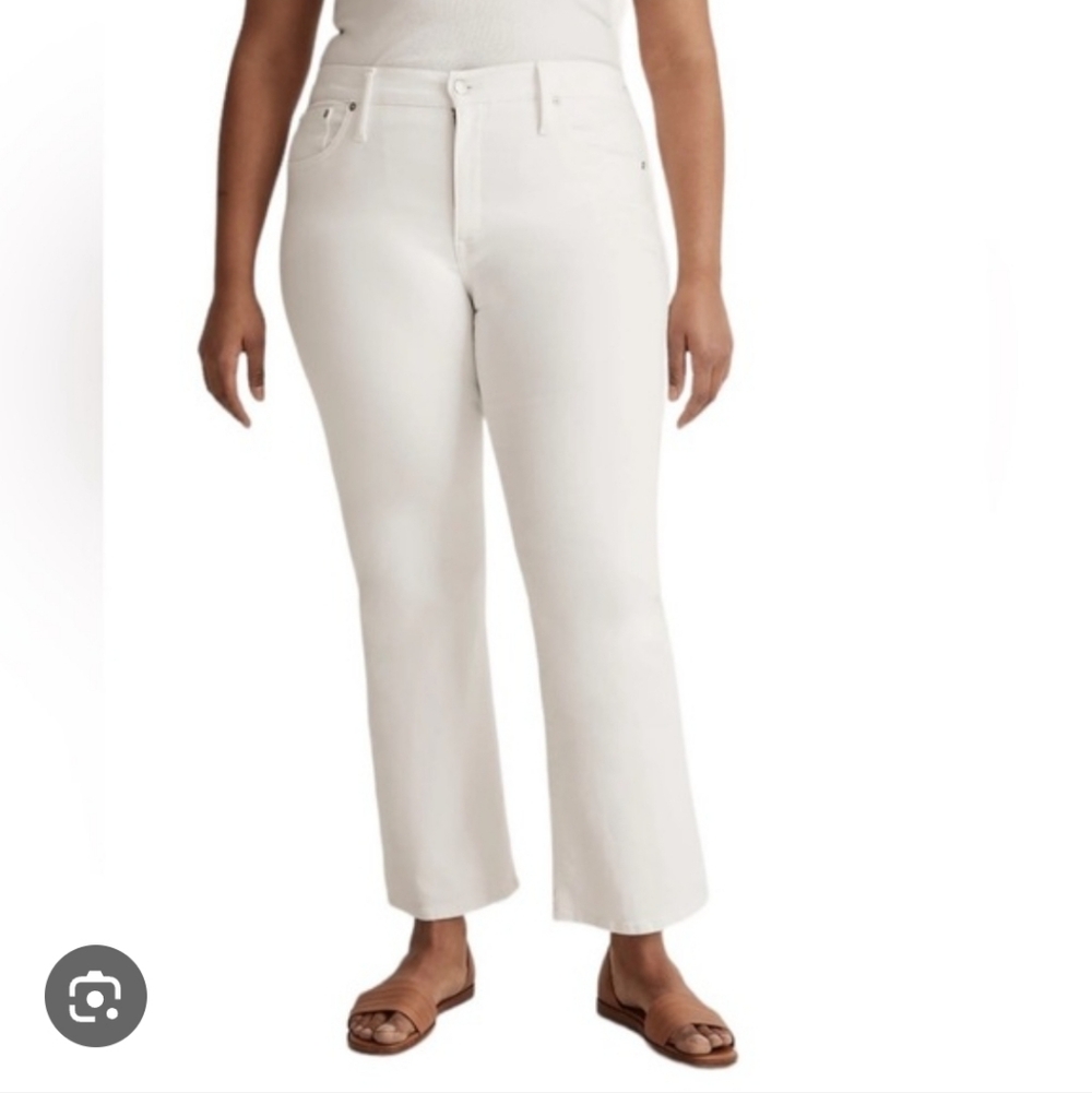 Madewell White Cropped Straight Jeans
